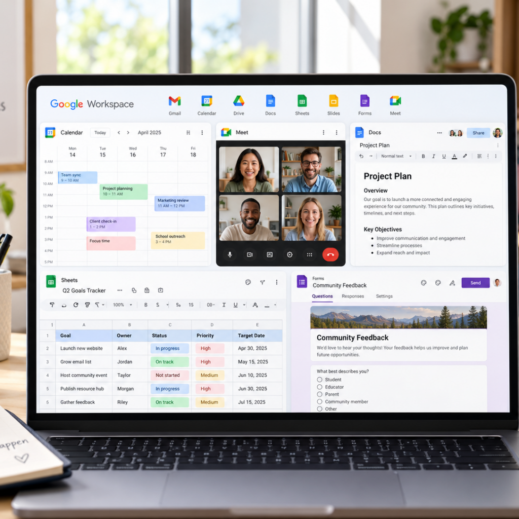 Cozy Google Workspace Productivity Desk image